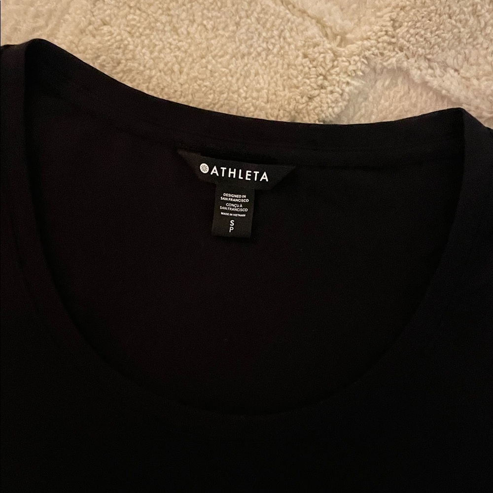 Athleta Black Scoop Neck Women's Tee - Picture 3 of 6